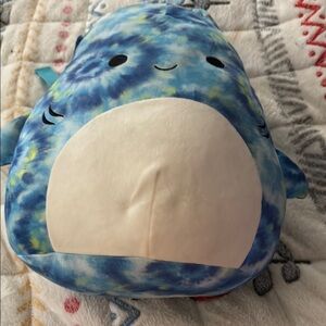 Blue and White Plush Fish knapsack